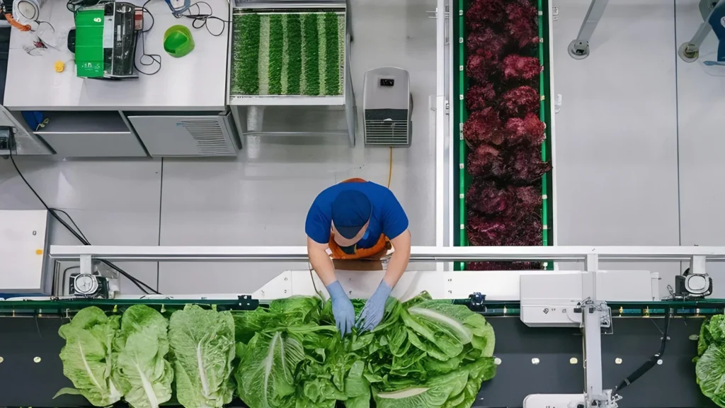 Ligne de production dans une usine agroalimentaire