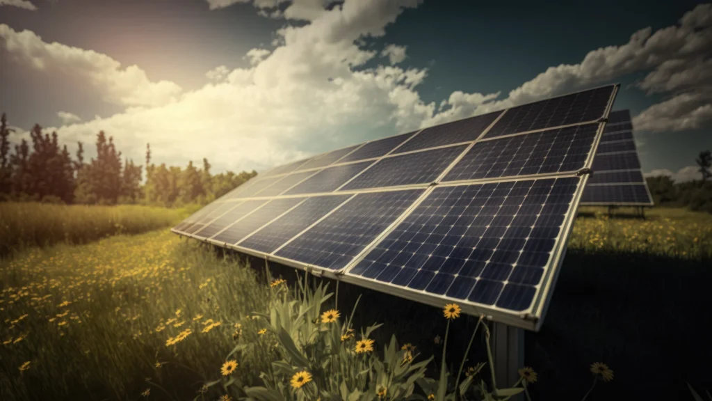 Centrale de panneaux solaires photovoltaïques